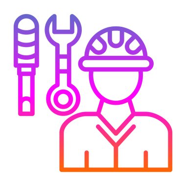 Tamirci web simgesi, vektör illüstrasyonu