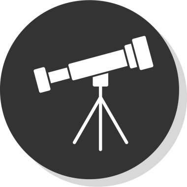 Basit Teleskop simgesi, vektör illüstrasyonu