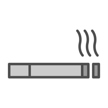 Basit yassı sigara içme ikonu vektör illüstrasyonu