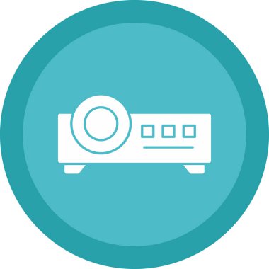 Projektör simgesi, vektör illüstrasyonu 