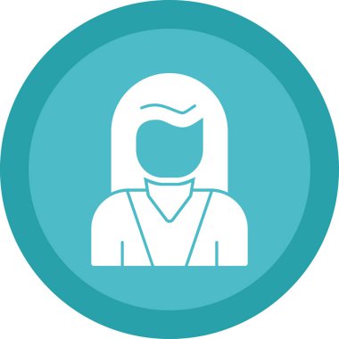 Kadın avatar simgesi, vektör illüstrasyonu 