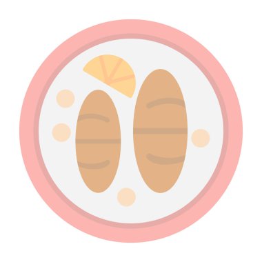 yiyecek vektörü düz renk simgesi