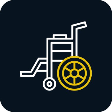 Tekerlekli sandalye web simgesi, vektör illüstrasyonu