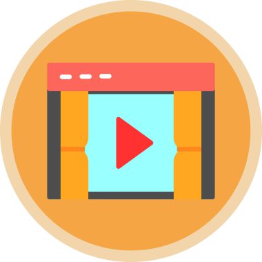 Film. Web simgesi basit illüstrasyon