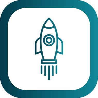 Roket. Web simgesi basit illüstrasyon 