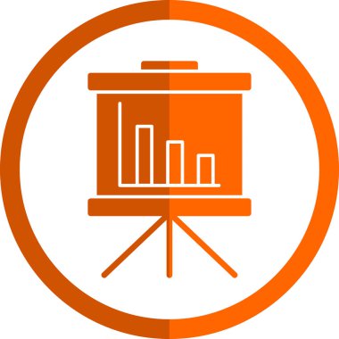 Bir sunum simgesinin vektör illüstrasyonu 