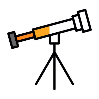 Basit Teleskop simgesi, vektör illüstrasyonu