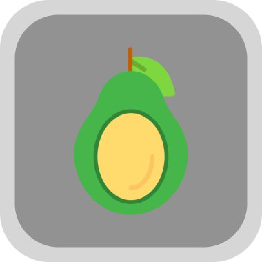 Basit Avokado simgesi, vektör illüstrasyonu