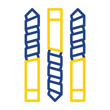 Sarı ve mavi rengin mavi ve sarı ikonunun vektör çizimi