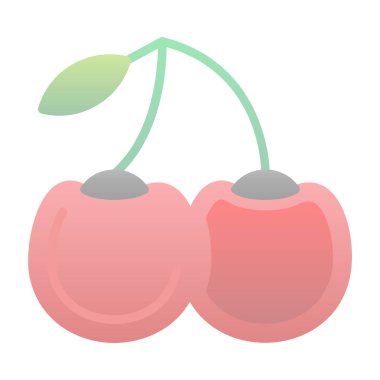 tatlı kiraz ikonu, vektör illüstrasyonu
