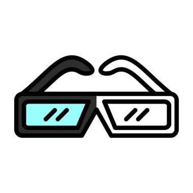 3D gözlükler. Web simgesi basit illüstrasyon