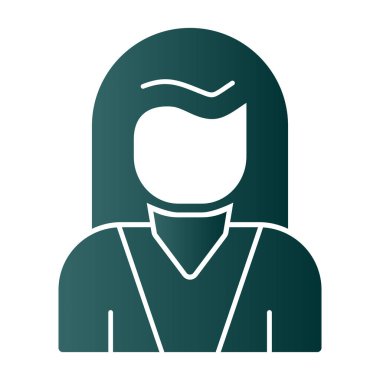 Kadın avatar simgesi, vektör illüstrasyonu 