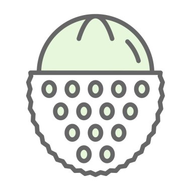 Lychee meyve ikonu vektör illüstrasyonu