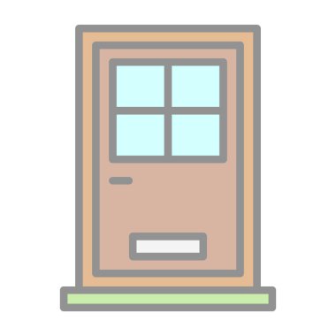 Ön Kapı simgesi, basit vektör illüstrasyonu 