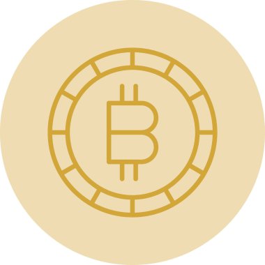 Basit bitcoin simgesi, vektör illüstrasyonu