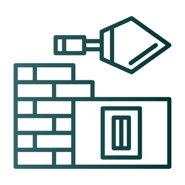 İnşaat konsepti tasarımı, duvar vektörü illüstrasyonunun alçılanması 10 gramlık