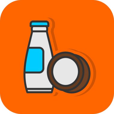 Bir süt şişesinin vektör illüstrasyonu