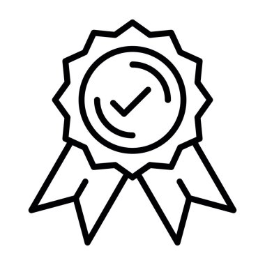 ödül madalyası ince çizgi vektör simgesi