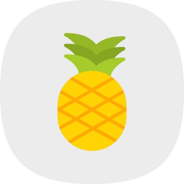 Ananas. Web simgesi basit illüstrasyon 