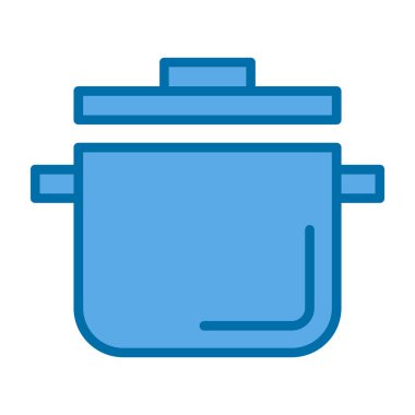 Mutfak kabı renk çizgisi ikonu. Pişirme vektör illüstrasyonu beyazda izole edildi. Web sayfası ve mobil uygulama taslağı. promo ve pictogram.