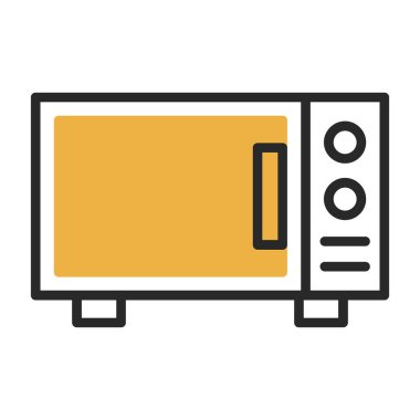 mikrodalga simgesi vektörü basit illüstrasyon