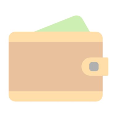 Cüzdan simgesi, vektör illüstrasyonu  