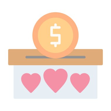 Bağış simgesi, vektör illüstrasyonu, yardım konsepti 