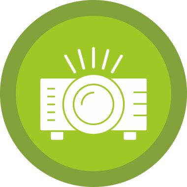 Projektör simgesi, vektör illüstrasyonu 