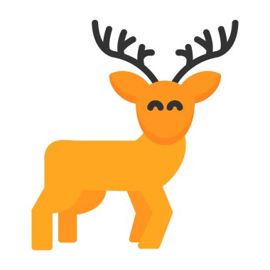 Ren geyiği simgesi basit bir resimleme