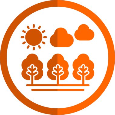 Orman ikonu vektör illüstrasyonu