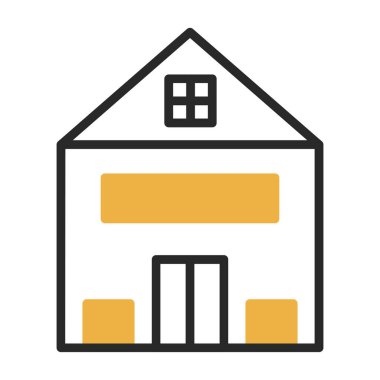 ahır inşa simgesi vektör illüstrasyonu