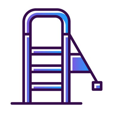 Merdiven düz simgesi, vektör illüstrasyonu