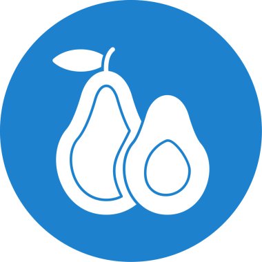 Basit Avokado simgesi, vektör illüstrasyonu