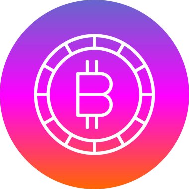 Basit bitcoin simgesi, vektör illüstrasyonu