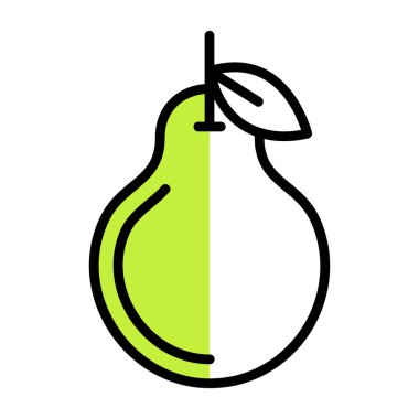 İzole armut ikon vektör tasarımı