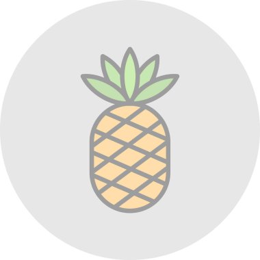 Ananas. Web simgesi basit illüstrasyon 