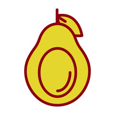 Basit Avokado simgesi, vektör illüstrasyonu