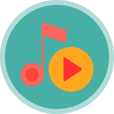 müzik çalar simgesi, vektör illüstrasyonu