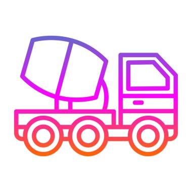 Beton Mikser kamyon kutsal kişilerin resmi, vektör çizim 