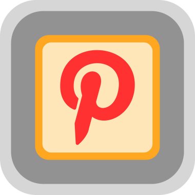 Pinterest logosu. Web basit illüstrasyonu