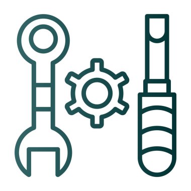 Vektör anahtarı ve tornavida tamir aletleri simgesi. Araçlar ve servis sembolü. izole ve basit illüstrasyon