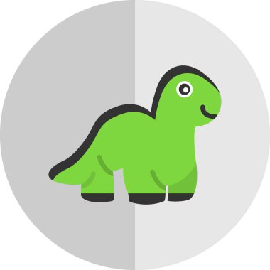 Beyaz arkaplanda izole edilmiş dinazor simgesi vektörü, web işareti