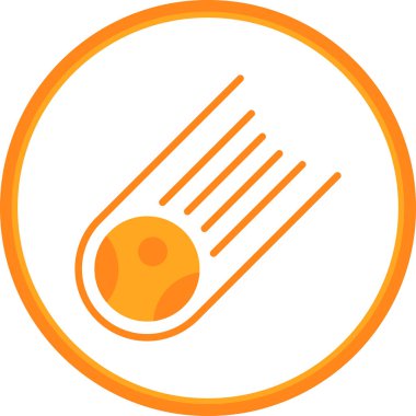 Meteorit düz simgesinin vektör çizimi 