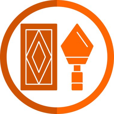 Yapı tuğlası ve mason mala aracı düz simge, vektör illüstrasyonu