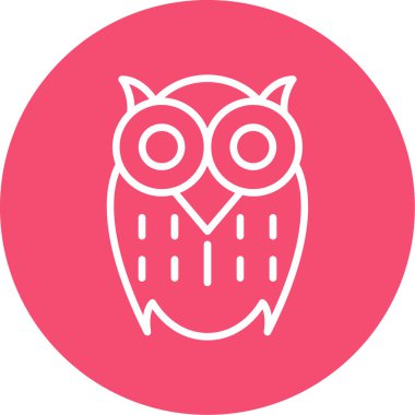 Baykuş düz simgesi, vektör illüstrasyonu 