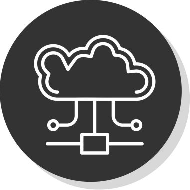 Bulut Hesaplama web simgesi basit vektör tasarımı 