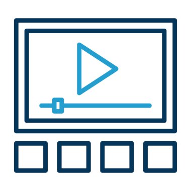 Video oynatıcı ikon vektör illüstrasyonu