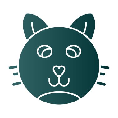 Kedi suratlı. Web simgesi basit illüstrasyon