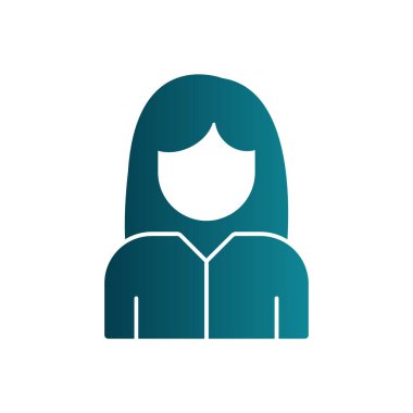 Kadın avatar simgesi, vektör illüstrasyonu 