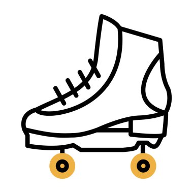 buz pateni vektör çizgisi simgesi, vektör illüstrasyonu, çizgi işareti.